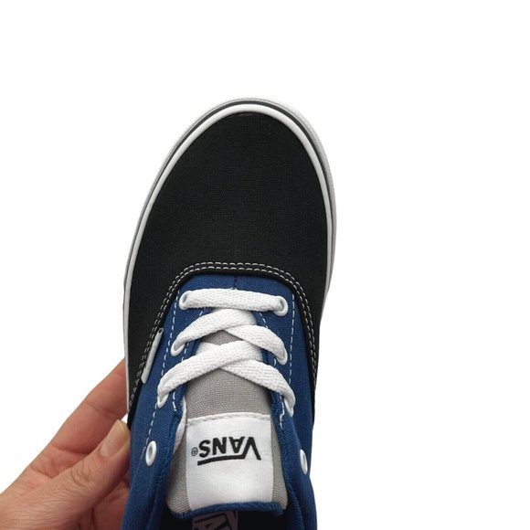 Vans Doheny Youth Boys Casual Canvas Sneakers Size 3-5 Blue/ Black Lace up Shoes - Picture 7 of 16